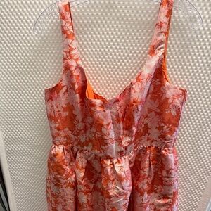 Hutch Floral Jacquard Maxi Dress in Orange and White